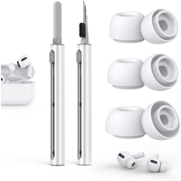Inesore Replacement Earplugs for AirPods Pro 1/2 Attachments with Hole for Noise Reduction, 3 Sizes (S/M/L) White (B0BY8J193Q)