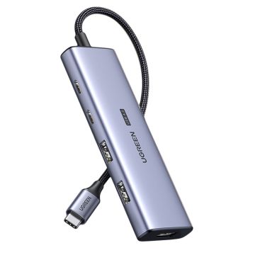 Ugreen HUB USB C - HDMI / 2x USB C / 2x USB A CM500 - gray