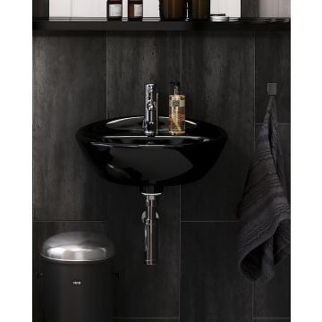 Gustavsberg Small Bathroom Sink Estetic 410350 - For Bolt Mounting 50cm Ceramicplus Black (410350S0)