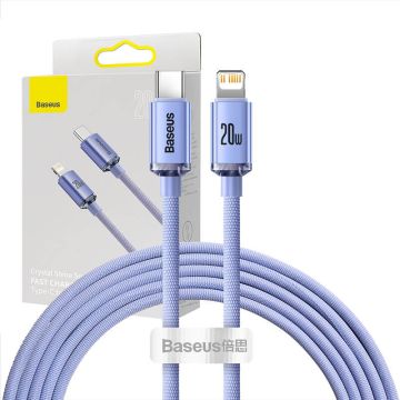 Baseus Crystal cable USB-C to Lightning 20W PD 2m Violet (CAJY000305)