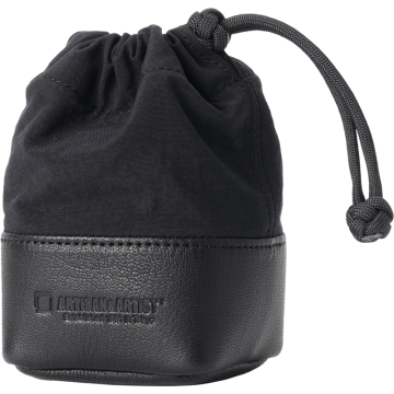 Artisan & Artist ACAM-LP120 Fabric and Leather Lens Pouch (S) Black