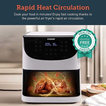 Cosori Air Fryer 5.5L XXL 1700W White with Digital LED Touch Screen 11 Programmes (CP158-AF)
