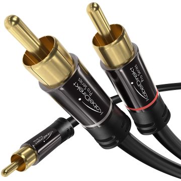 KabelDirekt 2m RCA Y Cable 1 RCA to 2 RCA Stereo Audio Cable