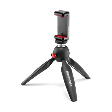 Manfrotto Mini Tripod Black with Universal Smartphone Clamp (MKPIXICLAMP-BK)