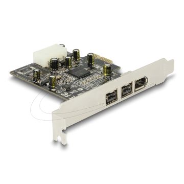 Delock PCI Express Card to 2 x external FireWire B plus 1 x external FireWire A (89153)