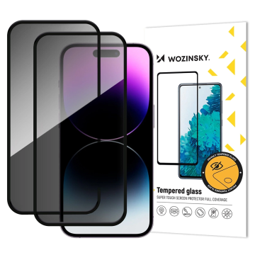 Wozinsky Privacy Glass tempered glass for iPhone 17 Pro Set of 2