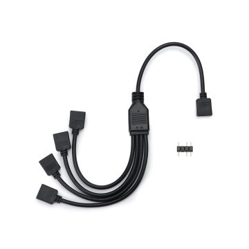 QWORK ARGB Splitter Cable 5V 3-Pin 1-to-4, 30cm for Fans & CPU Coolers