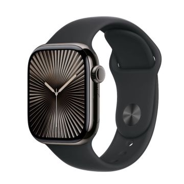 Apple Watch Series 10 GPS + Cellular 42mm Slate Titanium Black Sport Band S/M MWXG3