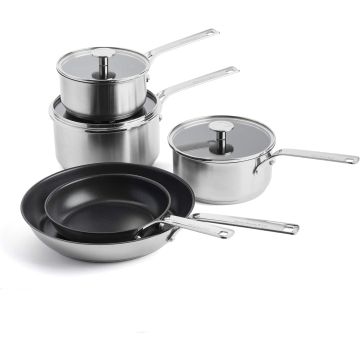 KitchenAid Stainless Steel 3-Layer Non-Stick 5-Piece Cookware Set CC004221