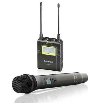 Saramonic UWMIC9 UHF Wireless Lavalier + Handheld Microphone System (Bodypack Transmitter, Lav Mic) (HU9+RX9)