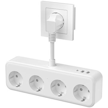 Keagar Multiple Socket with USB, 4 Way Socket, 7 in 1 Socket Adapter Distribution Socket, 0.1 m Short Extension Cable Multiple Plug