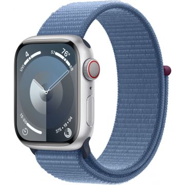 Apple Watch Series 9 GPS + Cellular 41mm Silver Aluminium Case with Winter Blue Sport Loop MRHX3_c2088