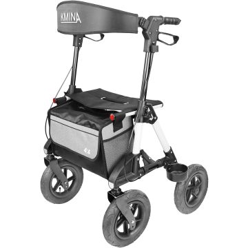 KMINA PRO - Rollator with Pneumatic Tyres for Outdoors, Foldable Rollator Outdoor with Large Wheels (0604)