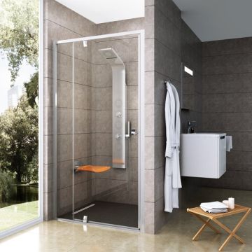 Ravak Shower Door PDOP2-120 Black+Glass Transparent