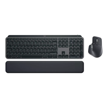 Logitech MX Keys S Combo: Powerful Wireless Keyboard and Mouse with Hand Tray (920-011606)