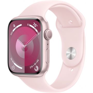 Apple Watch Series 9 GPS 45mm Pink Aluminium Case with Light Pink Sport Band (S/ M) MR9G3