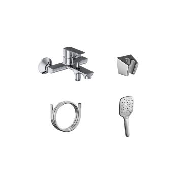 Ravak LF 022.00CR.+S Wall-mounted Bathtub Tap With Shower Set Chrome (X07S109)