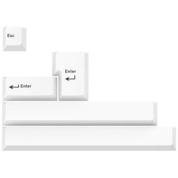 GMK Additional Kit, ABS keycaps, double-shot, expansion set for ISO & ANSI – black on white (FPTK5050)