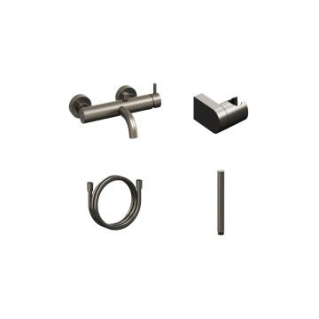 Ravak ES 022.20GB.+S Wall-mounted Bathtub Tap With Shower Set Graphite Brushed (X07S126)