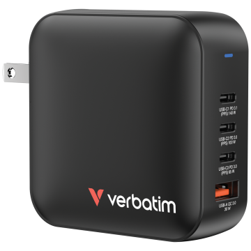 Verbatim Mini GaN Charger 165 W 4‑Port US/EU/UK ADP
