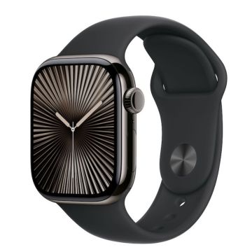 Apple Watch Series 10 GPS + Cellular 42mm Slate Titanium Black Sport Band S/M MWXG3