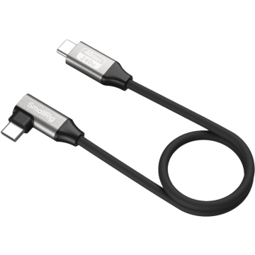 SmallRig 5075 USB-C Data Cable (Straight to Angled, 35cm (40Gbps + 240W + 8K)