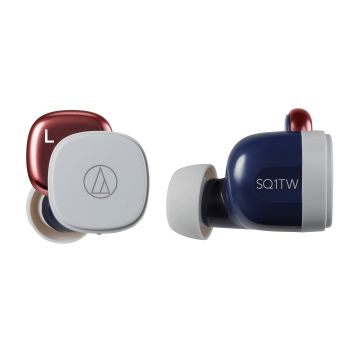 Audio-Technica ATH-SQ1TW Wireless Earbuds Navy Red