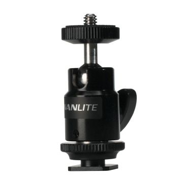 Nanlite Mini Ball Head with Hot Shoe Adapter and 1/4''-20 Mount (AS-BH-1/4)