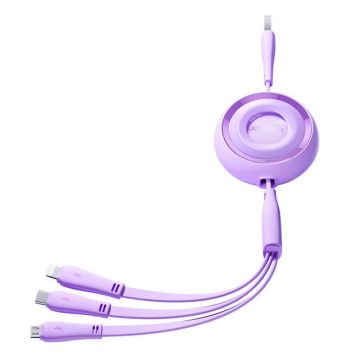Joyroom S-A40 3in1 Colorful USB to USB-C/Lightning/Micro USB cable 3.5A, 1m Purple
