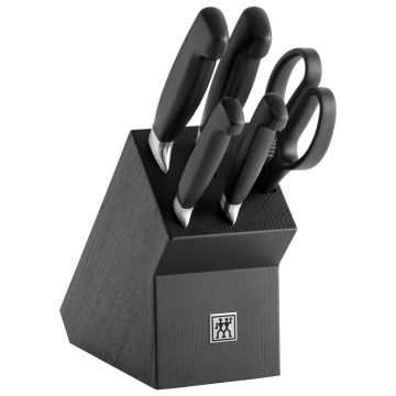 Zwilling Four Stars Knife Block Set of 6 Pieces Black (35144-600-0)