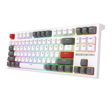 ROYAL KLUDGE RKR87 White, Red Switch, US (RKR87-W-R)