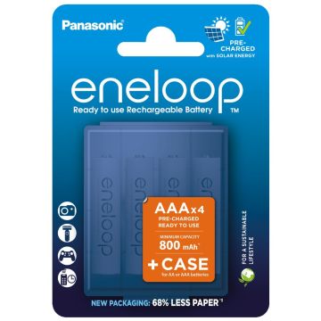Panasonic ENELOOP BK-4MCDE/4Pcs+Case, 800 mAh (4xAAA)