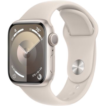 Apple Watch Series 9 GPS 41mm Starlight Aluminium Case with Starlight Sport Band (M/ L) MR8U3