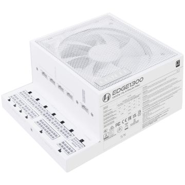 Lian Li EDGE EG1300 80 PLUS Platinum Power Supply, PCIe 5.1, ATX 3.1 - 1300 Watts, White (EG1300 WHITE)