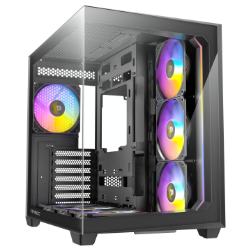 Antec C5 Computer Case, Mid-Tower, ATX, RGB, Tempered Glass - black (0-761345-10033-5)