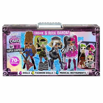 LOL Surprise O.M.G. Remix Super Surprise – 70+ Surprises, 4 Fashion Dolls & 4 Dolls