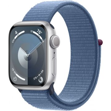 Apple Watch Series 9 GPS 41mm Silver Aluminium Case with Winter Blue Sport Loop MR923