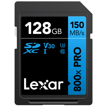 Lexar SDXC 800x Pro 128GB UHS-I, C10 (V30) U3, R150/W45 (LSD0800P128G-BNNNG)
