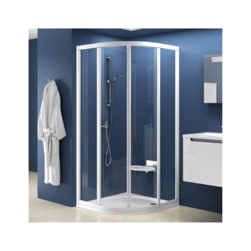 Ravak Shower Corner SKCP4-90 White + Glass Grape (3117O102ZG)