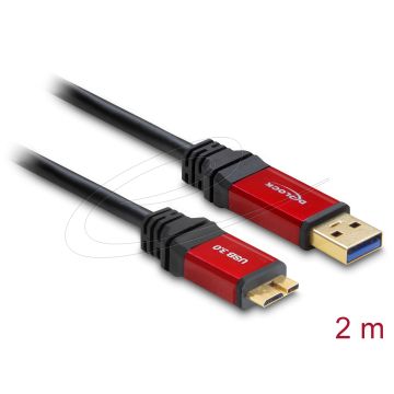 Delock Cable USB 3.0 Type-A Plug to USB 3.0 Type Micro-B Plug 2 m Premium (82761)