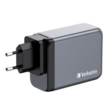 Verbatim GaN Charger 200 W 4‑Port 3×USB‑C/1×USB‑A