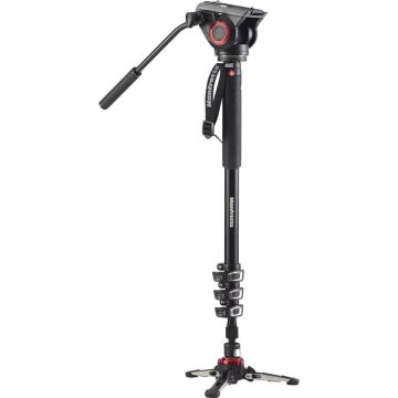 Manfrotto XPRO 4-section Video Monopod with Fluid Head & FLUIDTECH Base (MVMXPRO500)