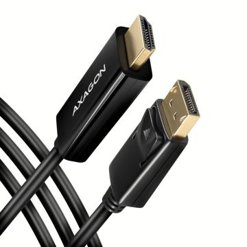 AXAGON DisplayPort > HDMI 1.4 cable 1.8m 4K/30Hz (RVD-HI14C2)