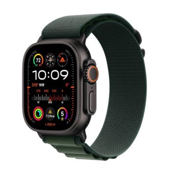 Apple Watch Ultra 2 Black LTE 49mm Titanium Case with Alpine Loop L Dark Green MX4T3