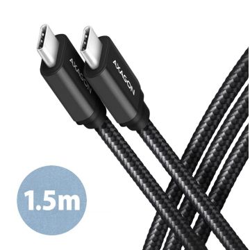 Axagon USB-C to USB-C Cable 1.5m 60W Black (BUCM3-CM15AB)