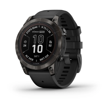 GARMIN FĒNIX 7 PRO SAPPHIRE SOLAR CARBON GRAY DLC TITANIUM WITH BLACK BAND (010-02777-11)
