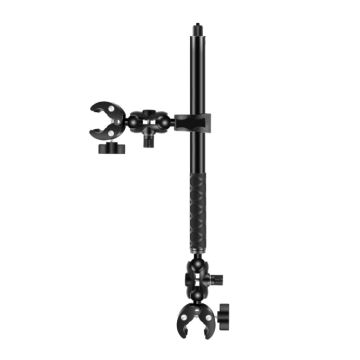 Puluz PU496B Cycling Quick Release Bracket with 150cm Selfie Stick Set, Dual-heads Crab & Single Heads Clamps Handlebar Fixed Mount