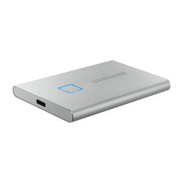 Samsung T7 Touch Portable SSD - 500 GB - USB 3.2 Gen.2 External SSD Metallic Silver (‎MU-PC500S/WW)