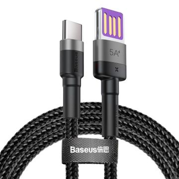 Baseus Cafule USB-C Cable Huawei SuperCharge QC 3.0 5A 1m Black+Gray (CATKLF-PG1)