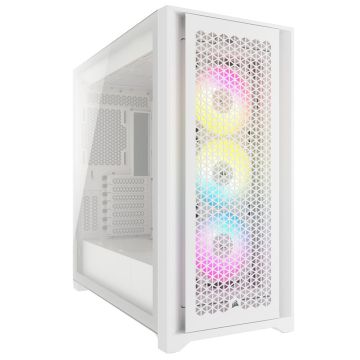 Corsair iCUE 5000D RGB Airflow Mid Tower, Tempered Glass - White (CC-9011243-WW)